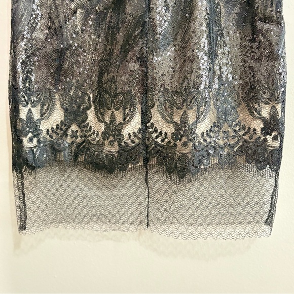 Julia Jordan Black & Nude Cocktail Dress Intricate Sequin Gorgeous Lace - Picture 9 of 16